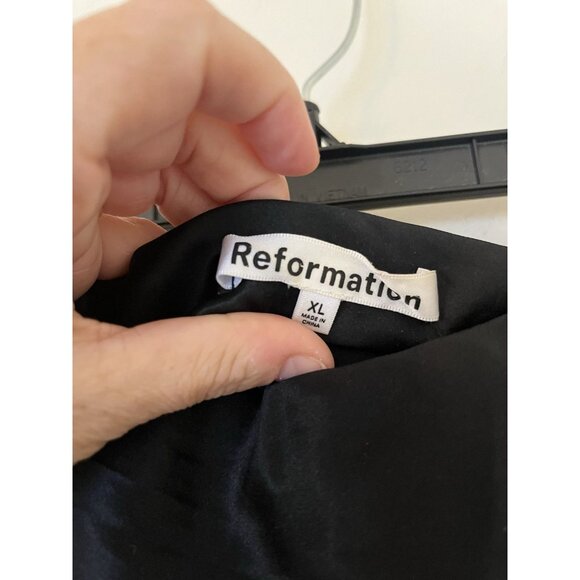 Reformation 100% Silk Black Layla Maxi Skirt XL - Picture 4 of 6